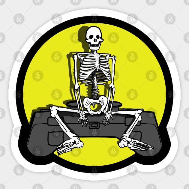 Skeleton and his game Sticker by DeathAnarchy